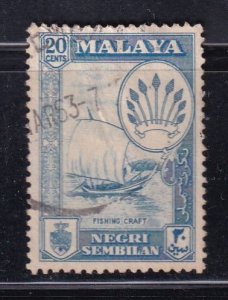 Malaya Negri Sembilan 1957 Sc 70 20c Used