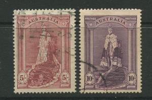 STAMP STATION PERTH: Australia  #177-178  Used 1938  Single 5/- and 10/- Stamps