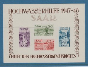 GERMANY SAAR SAARLAND 1948 FLOOD RELIEF SHEETS SCOTT B64A & CB1A SUPERB MNH