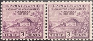 Scott #727 1933 3¢ Washington's Headquarters MNH OG pair