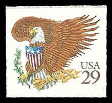 PCBstamps   US #2595 Bk Sgl 29c Liberty & Eagle, brown, MNH, (6)