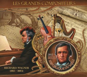 Famous Composer Richard Wagner Music Sov. Sheet of 1 Stamp MNH