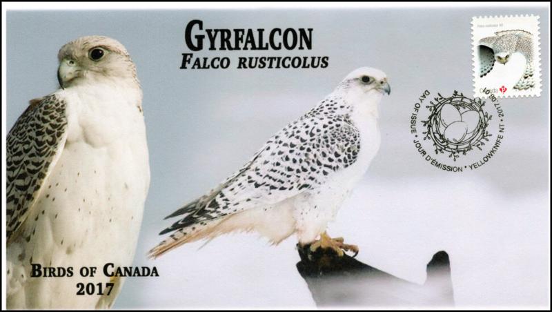 CA17-042, 2017, Birds of Canada, Gyrfalcon, Day of Issue, FDC