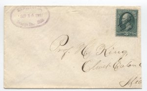 1881 Huntsburgh OH fancy oval county name handstamp 3ct banknote cover [h.4949]