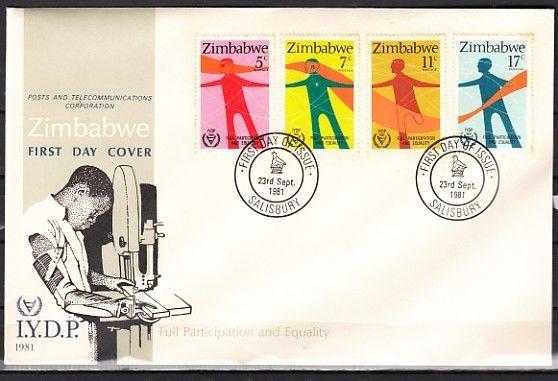 Zimbabwe, Scott cat. 438-441. International Disabled Year. First day issue.