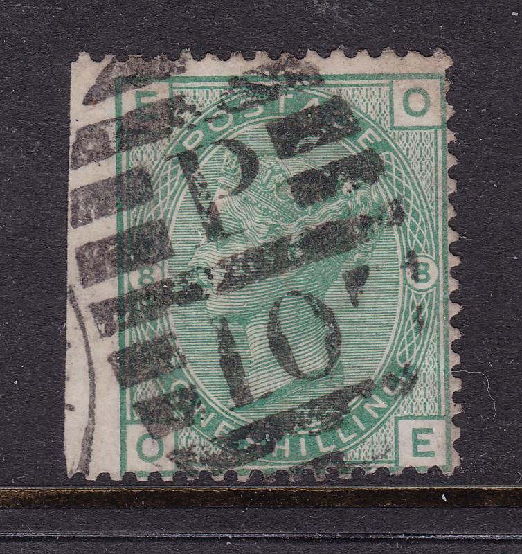 Great Britain a 1/- green QV plate 8 used
