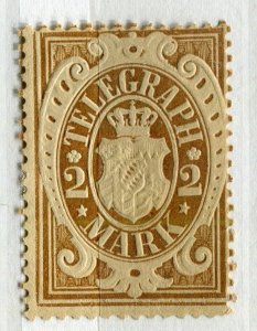 GERMANY; BAVARIA 1870s early classic Telegraph issue Mint hinged 2M. value