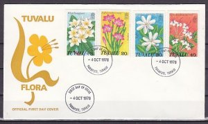 Tuvalu, Scott cat. 92-95. Local Flowers issue. First day cover. ^