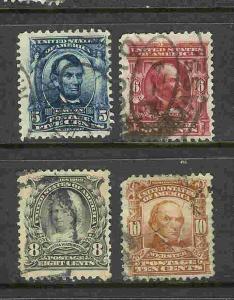 SC#304 to 307 regular issue 1902-03 ufvf  