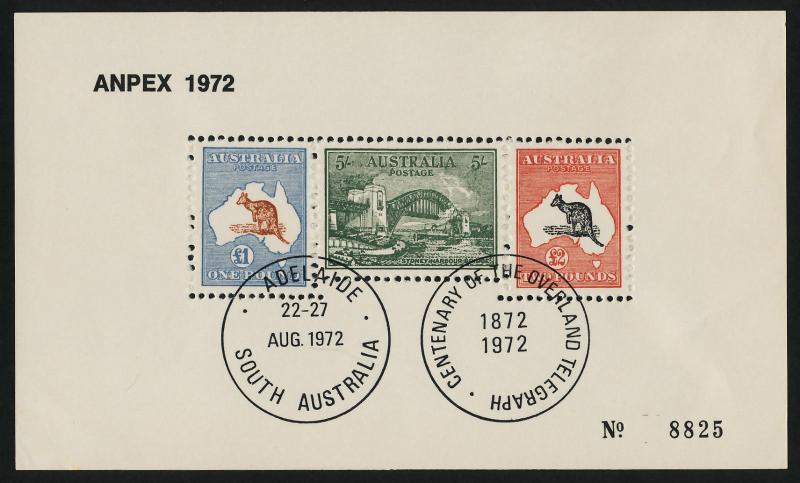 Australia ANPEX Vignette m/s Black Printing in Folder