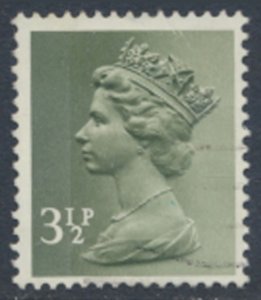 GB Machin 3½p  SC# MH39 Used  2 phos bands  see details & scans