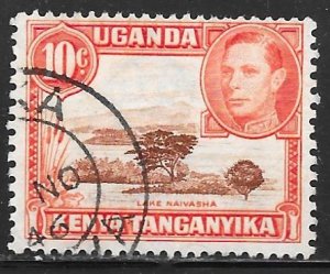 Kenya Uganda Tanganyika 69: 10c George VI and Lake Naivasha, used, F-VF