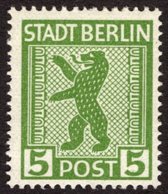 1945, Germany, Allied Occupation of Berlin 5pf, MNH, Sc 11N1