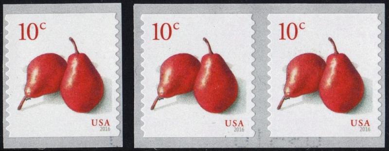 SC#5039 10¢ Pears Coil Single & Pair (2016) SA