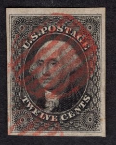 SC #17  Extra Fine/Superb. Pretty red grid cancel.