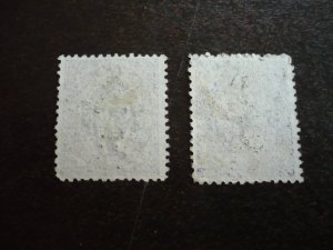 Stamps - India Travancore - Scott# 10-11 - Used Part Set of 2 Stamps