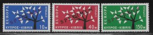 CYPRUS SC# 219-21 SPECIMEN SET FVF/MOG 1963