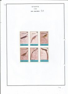 STAFFA - 1982 - Birds - Sheet - Mint Light Hinged - Private Issue