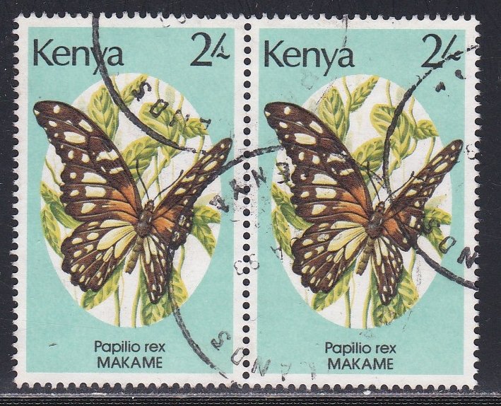 Kenya # 431, Butterflies, Used Pair, 1/3 Cat.