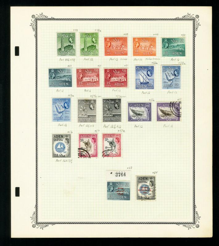 Aden 1937 to 1950s Vintage Stamp Collection