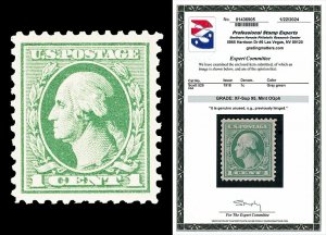 Scott 525 1918 1c Washington Offset Issue Mint Graded XF-Sup 95 LH with PSE CERT