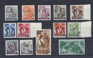 Saar, 175a-187a, Various Designs Ovpt. Singles, **MNH**  (LL)