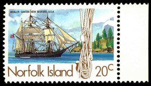 NORFOLK ISLAND Sc 358 XF/MNH - 1985 20c The Ship Canton