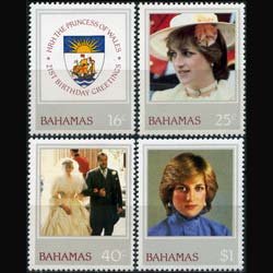 BAHAMAS 1982 - Scott# 510-3 Diana Birthday Set of 4 LH