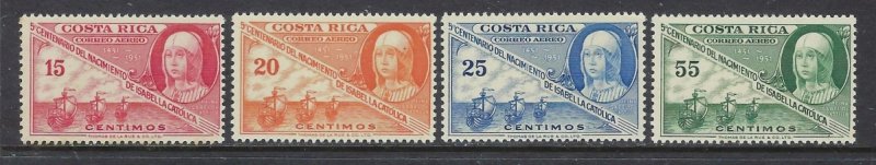 Costa Rica C211-14 MNH 1952 set (ap7584)