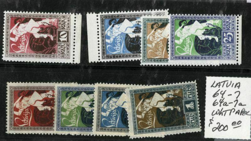 Latvia Stamps # 64-7-64a-7a VF OG NH