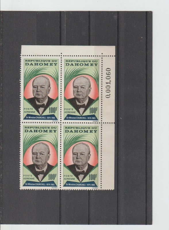 Dahomey  Scott#  C28  MNH  Block of 4  (1965 Winston Churchill)