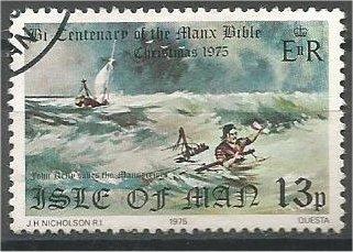 ISLE OF MAN, 1975, CTO 13p, Manx Bible, Scott 77