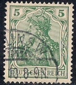 Germany #67  5 PF Germania, Green, used XF