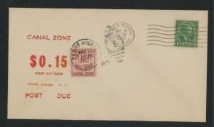 Canal Zone J29 Cover with mild typical wear, so catalog value is for stamp on cover; ECV $40 +