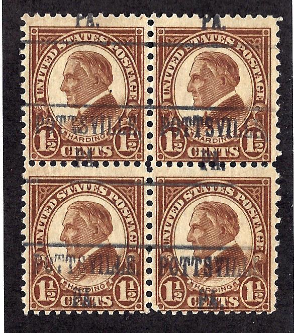 633 Mint,OG,NH... Block of 4... SCV $10.40... Never used precanceled block