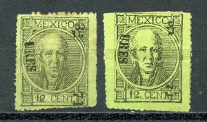 MEXICO HIDALGO SC# 66 FOLL# 74 TYPE II PERF 31 71 URES LOT OF 2 USED AS SHOWN