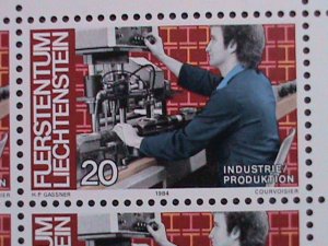 ​LIECHTENSTEIN-1984-SC# 789 INDUSTRIES & OCCUPATIONS MNH IMPRINT BLOCK-VF