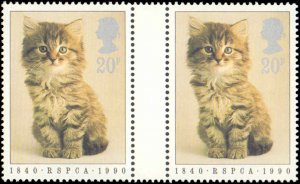 Great Britain #1300-1303, Complete Set(4), 1990, Birds, Dogs, Cats, Never Hinged