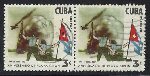 Cuba 707 VFU PAIR FLAG Z3315-3