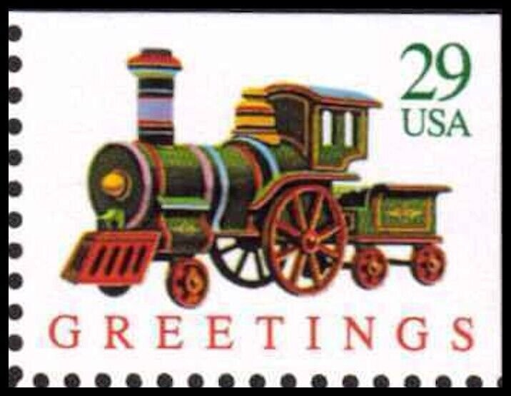 US 2715-2718 2718a Holiday Greetings Toys 29c block 4 MNH 1992