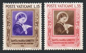 Vatican 156-157,hinged.Michel 190-191. St Maria Goretti,Martyrdom,50th Ann.1953.