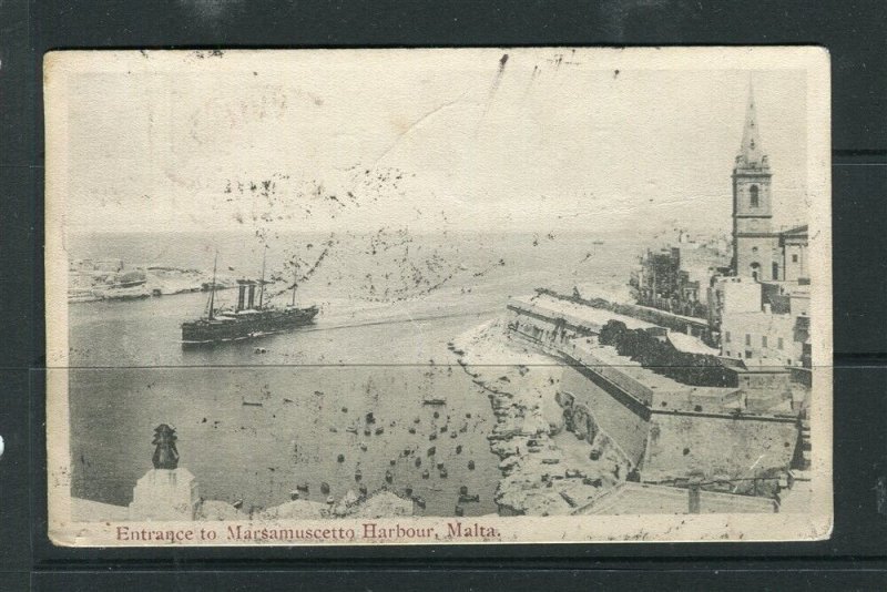 MALTA; Early 1900s fine Illustrated used Ed VII Postcard, finely cancelled.