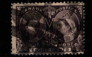 Canada Scott 56 Used 8c 1897 Jubilee, Heavy cancel