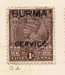 Burma 1937 Early Issue Fine Used 1a. Optd 265456