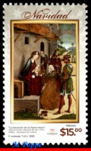 23-27 MEXICO 2023 CHRISTMAS, WORSHIP OF THE WISE MEN, PAITING, ART, MNH