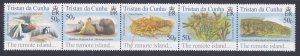 Tristan da Cunha 765 MNH 2005 Island Flora & Fauna Scenes Strip of 5 (See Desc)