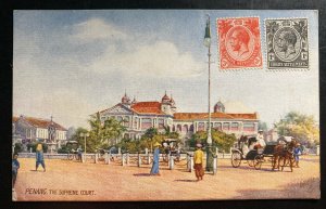 Mint Penang Straits Settlements Color Picture Postcard The Supreme Court View