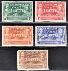 Barbados Scott 202-06  complete set  F to VF mint OG H.