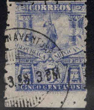 MEXICO Scott 227b scarce perf 6 Used stamp