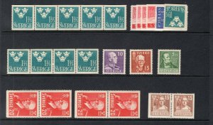 SWEDEN 1920s - 1950s INTERESTING LOT INCLUDING BETTER MNH STAMPS + SOME EXTRAS